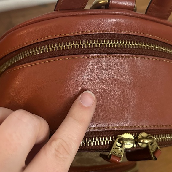 Coach Carrie Backpack 23 in signature coated canvas refined calf leather Used main image 10